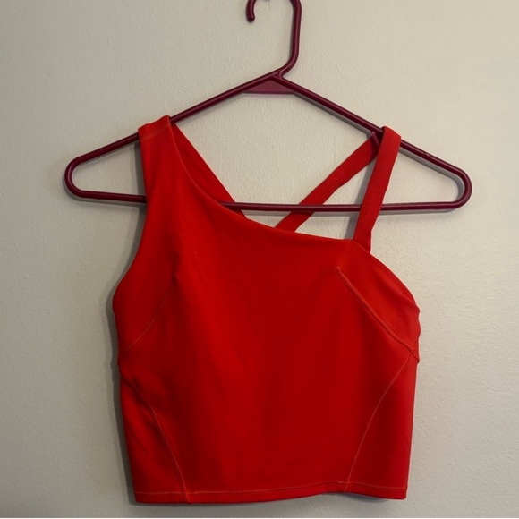 lululemon athletica Tops - Lululemon Athletica Vibrant Red Crop Top